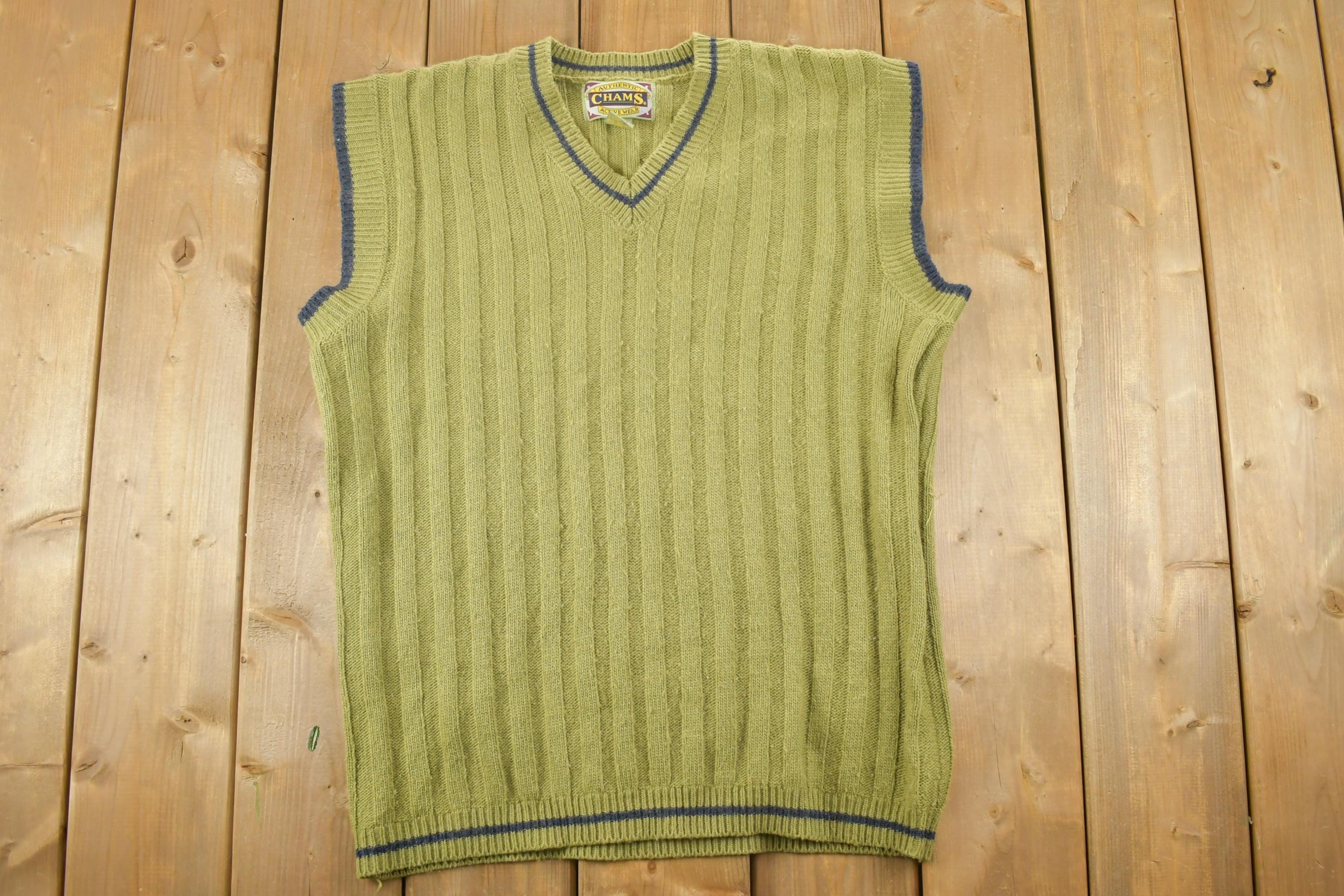 Vintage 1990s Chams Knit Crewneck Sweater Vest