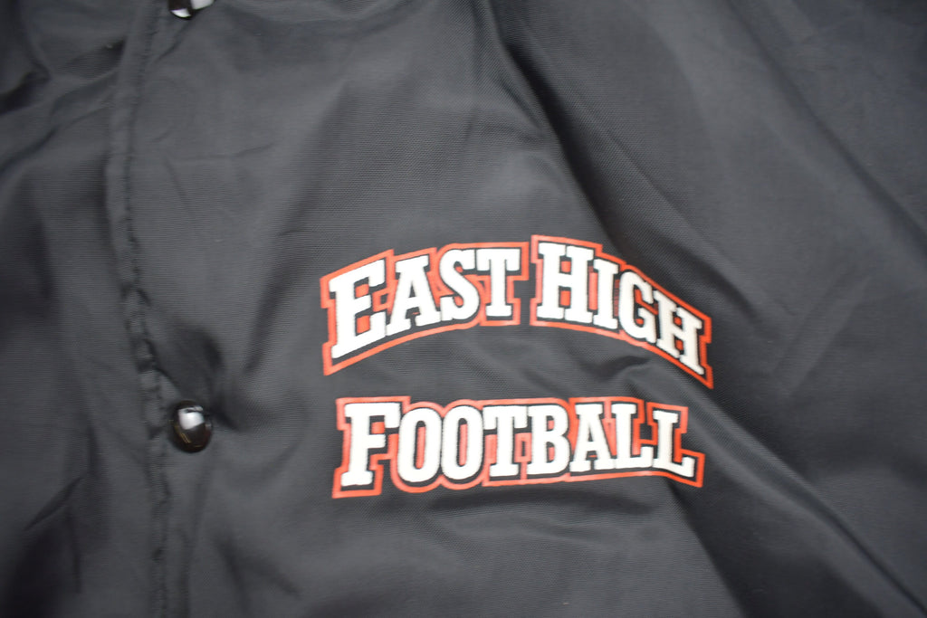 Vintage 1990s East High Football Radiers Satin Bomber Jacket  Snap Button  Streetwear  Souvenir Jacket  Made In USA  Streetwear