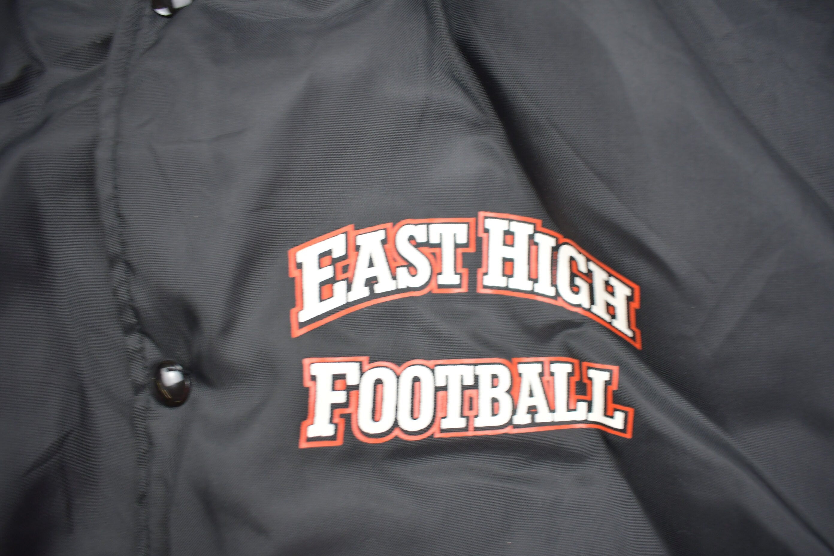 Vintage 1990s East High Football Radiers Satin Bomber Jacket  Snap Button  Streetwear  Souvenir Jacket  Made In USA  Streetwear
