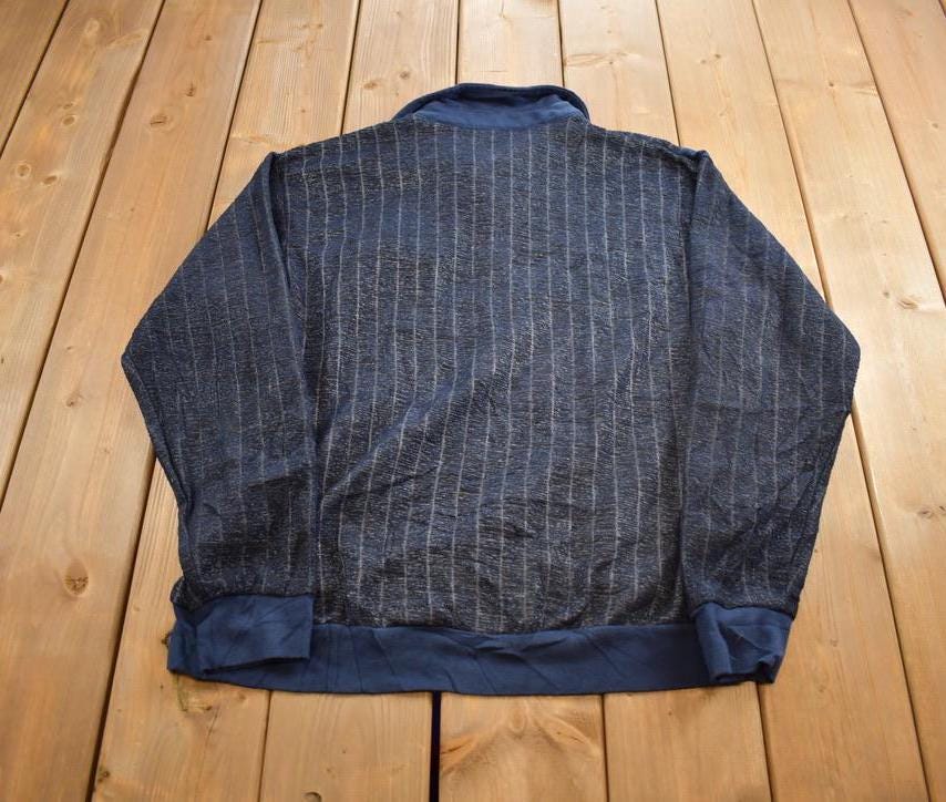 Vintage 1980s Casual Joe Blank Striped Button Up Sweater