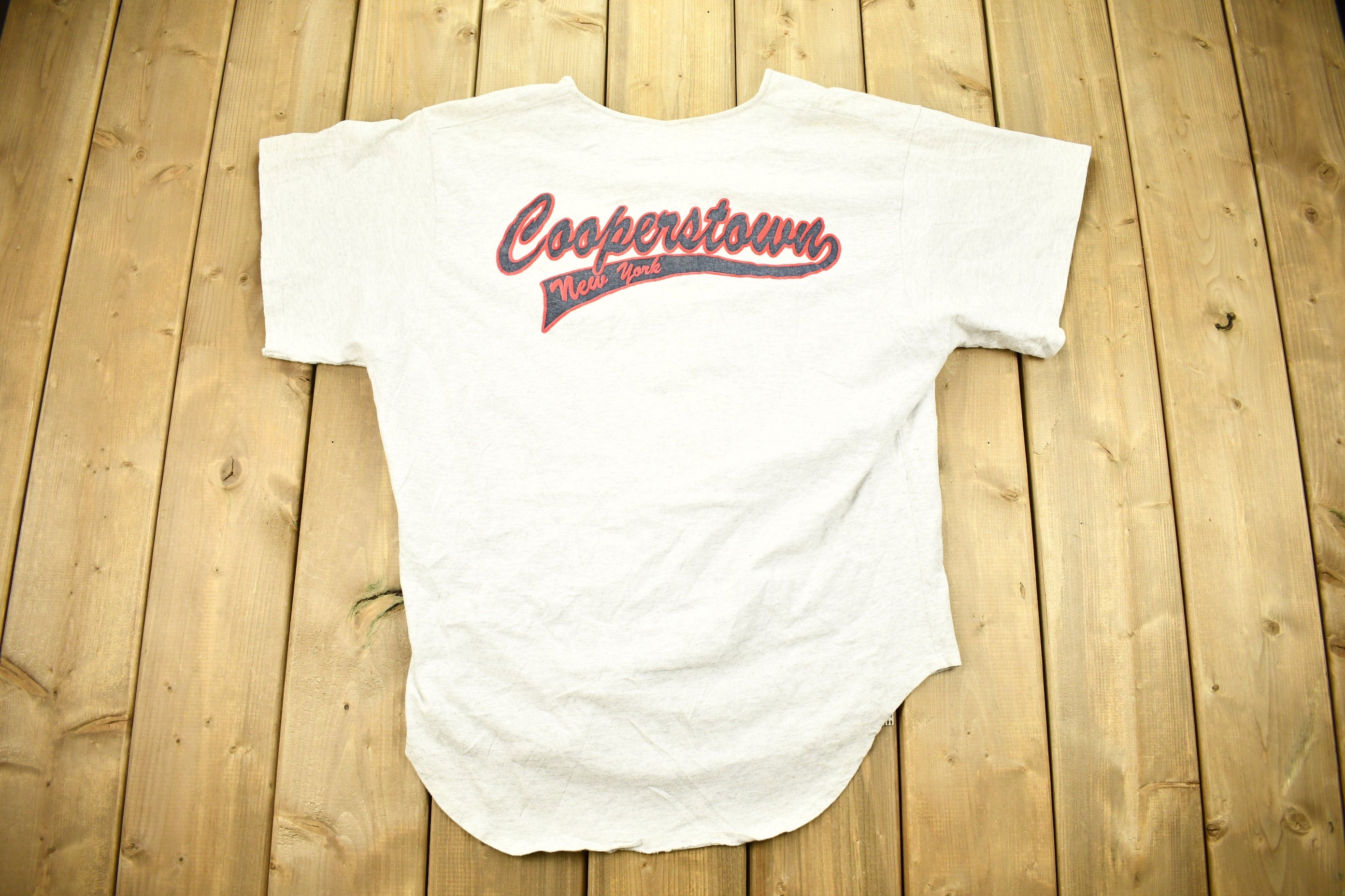 Vintage 1990s Cooperstown New York Home Of Baseball Jersey Style T-shirt