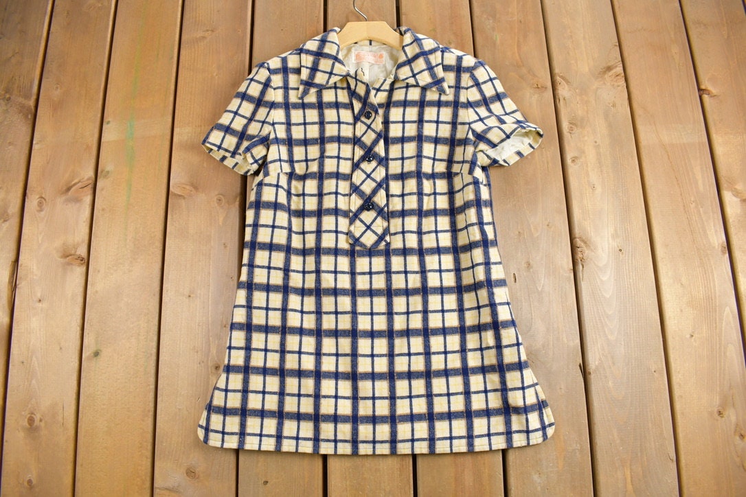 Vintage 1960s Pendleton Short Sleeve Shirt Dress
