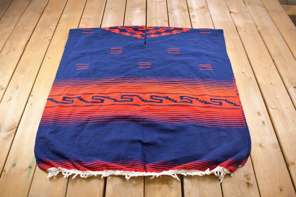 Vintage 1970s Aztec Print New Mexico Poncho