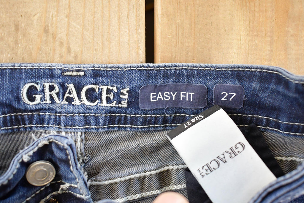 Vintage Deadstock Y2K Grace LA Bedazzled Low Rise Jeans Women's Size 27 x 32