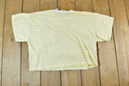 Vintage 1990s Idioms Yellow Striped Single Stitch T-Shirt