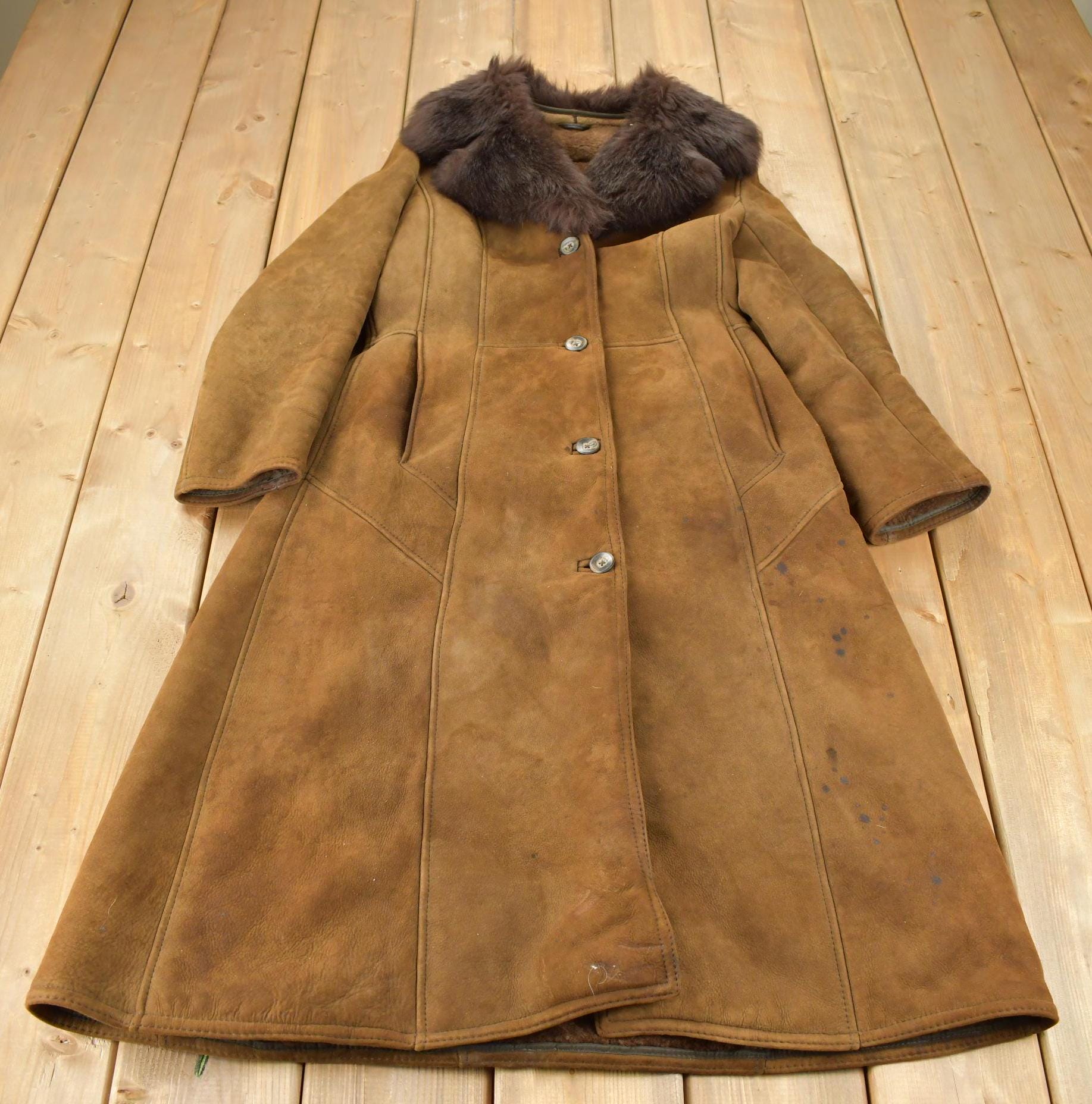 Vintage 1980s Morlands Lambskin Shearling Leather Jacket