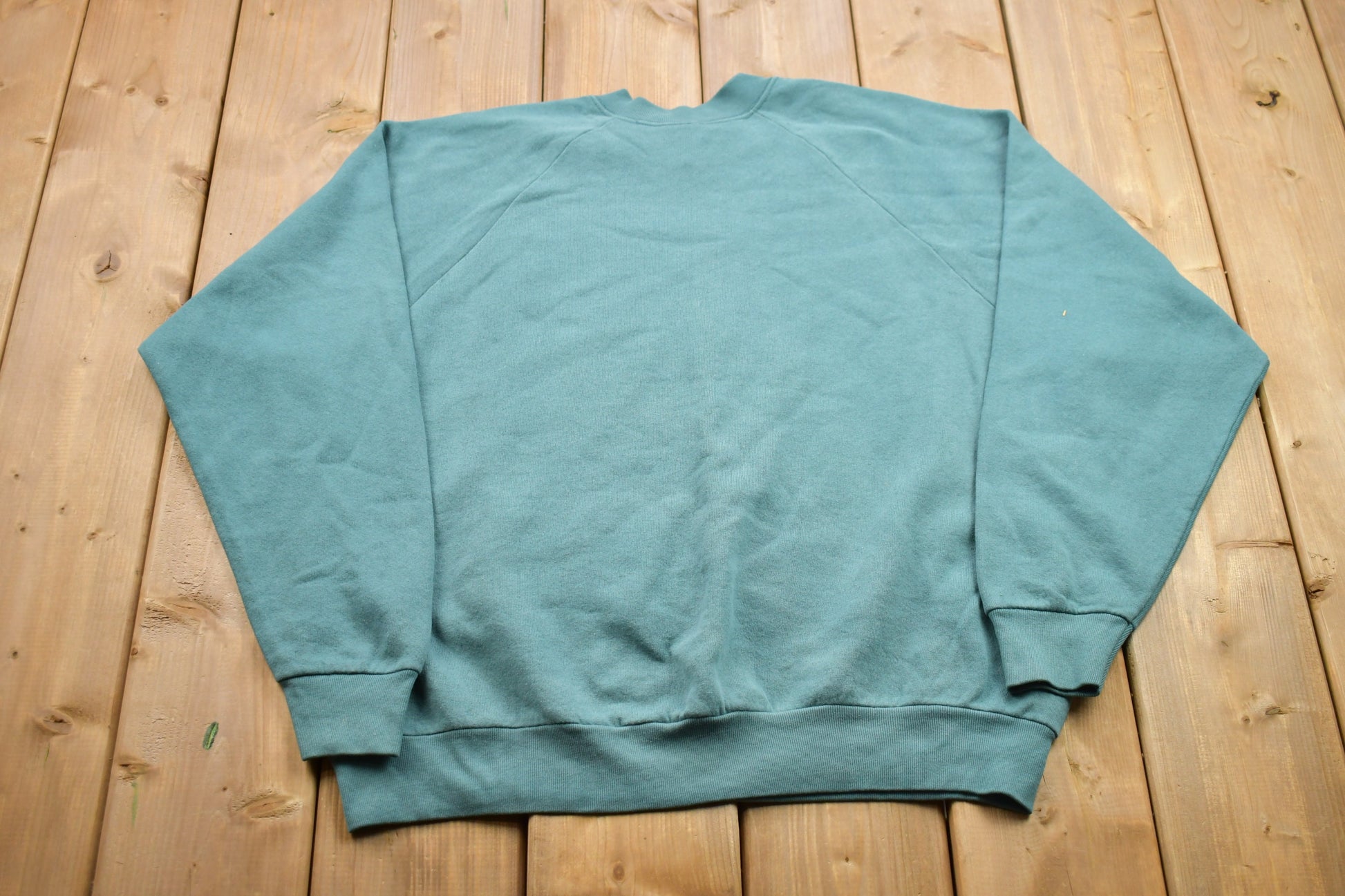 Vintage 1990s Blank Turquoise Crewneck Sweatshirt