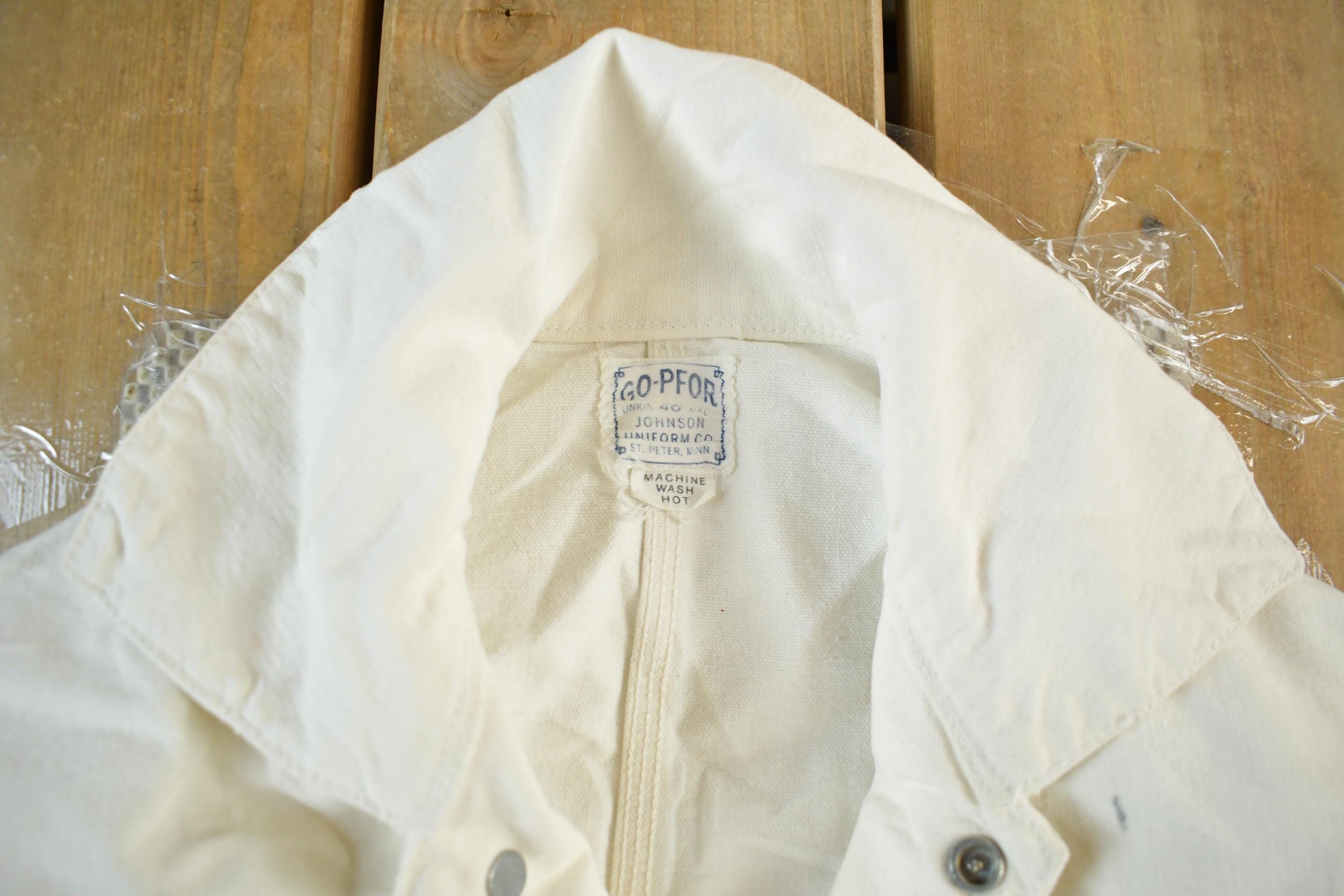 Vintage 1940s 4 Pocket Shop Coat Johnson Uniform Co Go-Pfor Men's Large