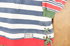 Vintage 1990s Stefani International Unique Striped Tie Up Crewneck Sweatshirt Mens M