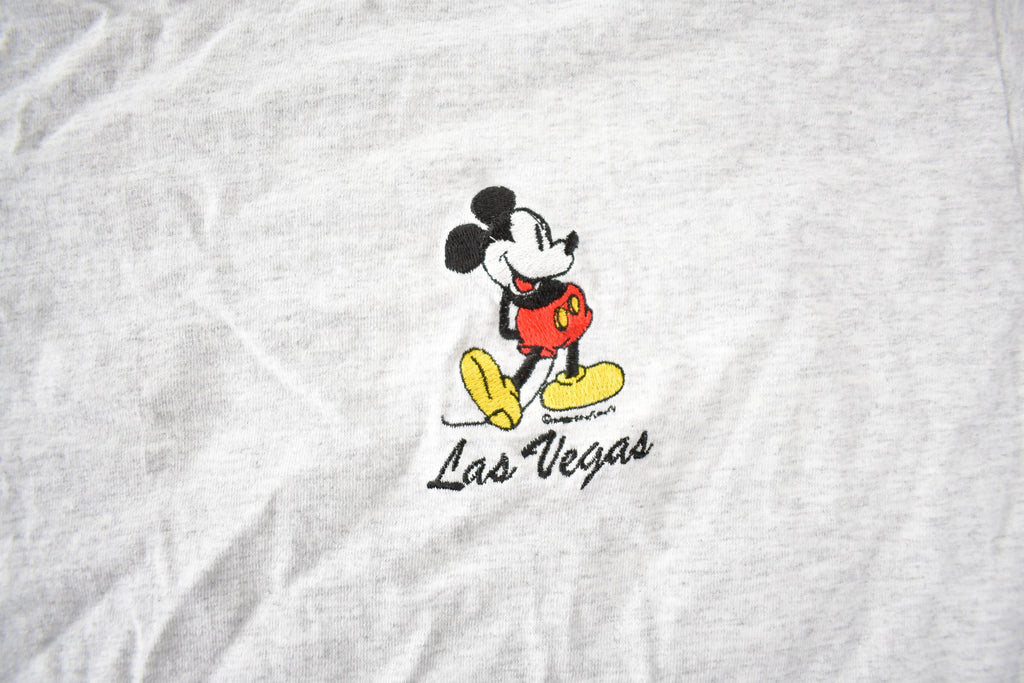 Vintage 1990s Disney Mickey Mouse Las Vegas Embroidered T-Shirt Made In USA Size XL