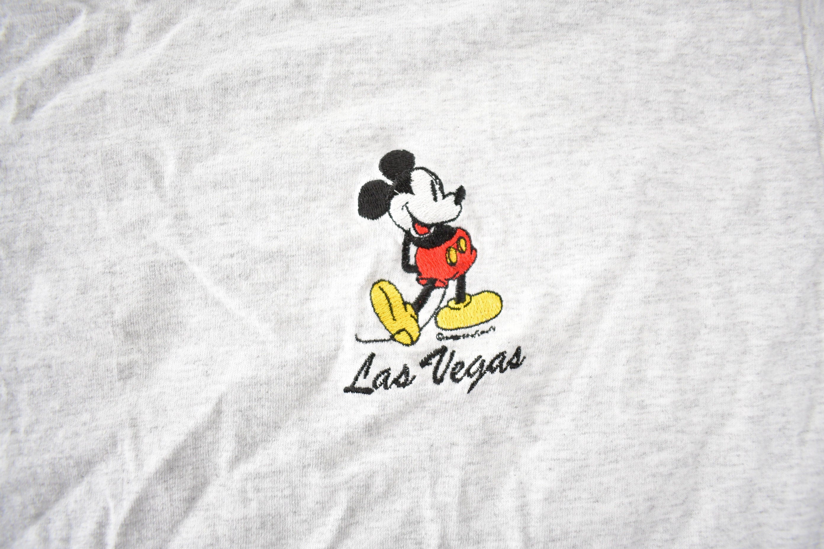 Vintage 1990s Disney Mickey Mouse Las Vegas Embroidered T-Shirt Made In USA Size XL