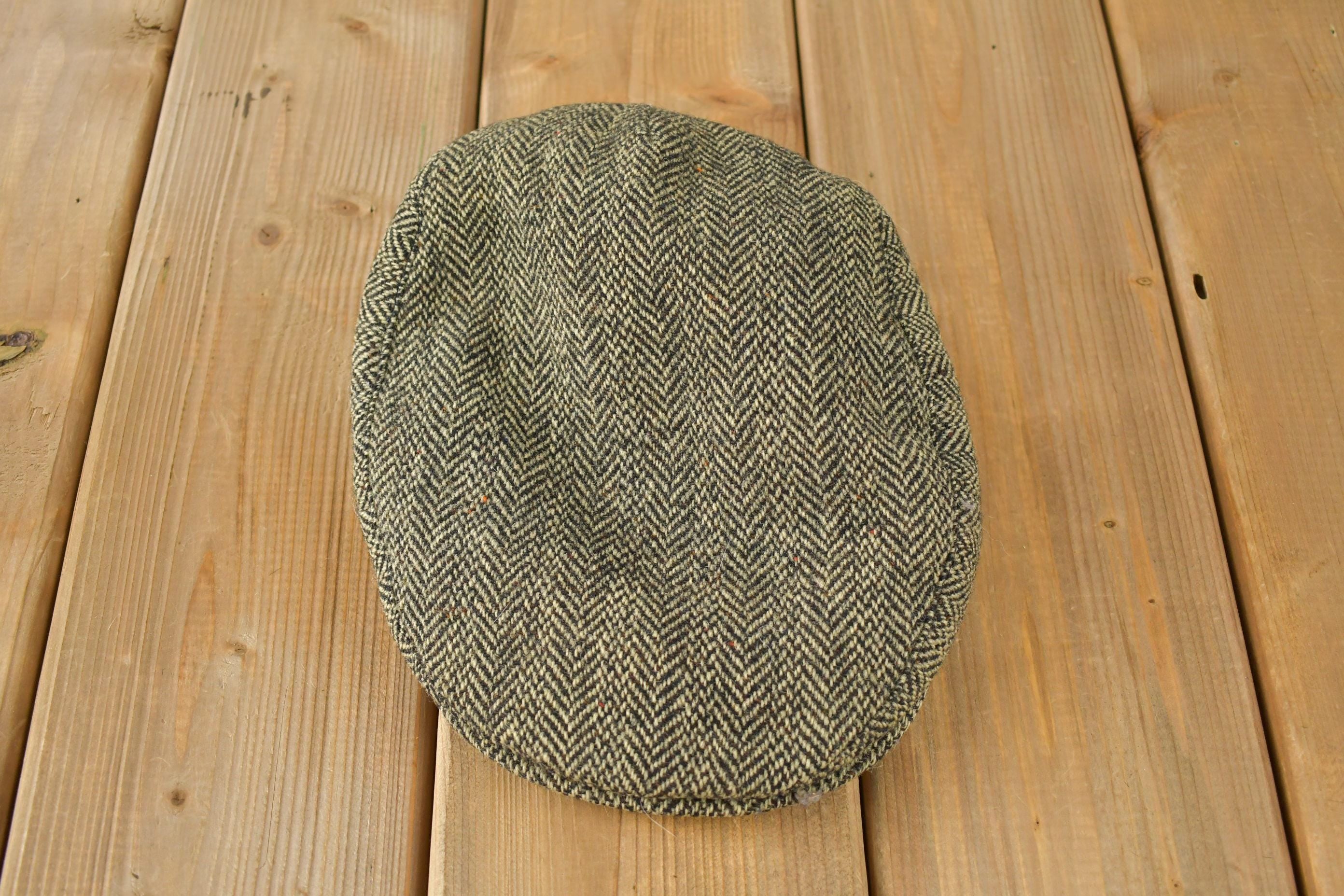 Vintage 1980s Eddier Bauer Harris Tweed Paper Boy Hat Size XL