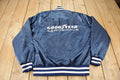 Vintage 1990s Goodyear Aero Space Snap Button Satin Jacket Made In USA