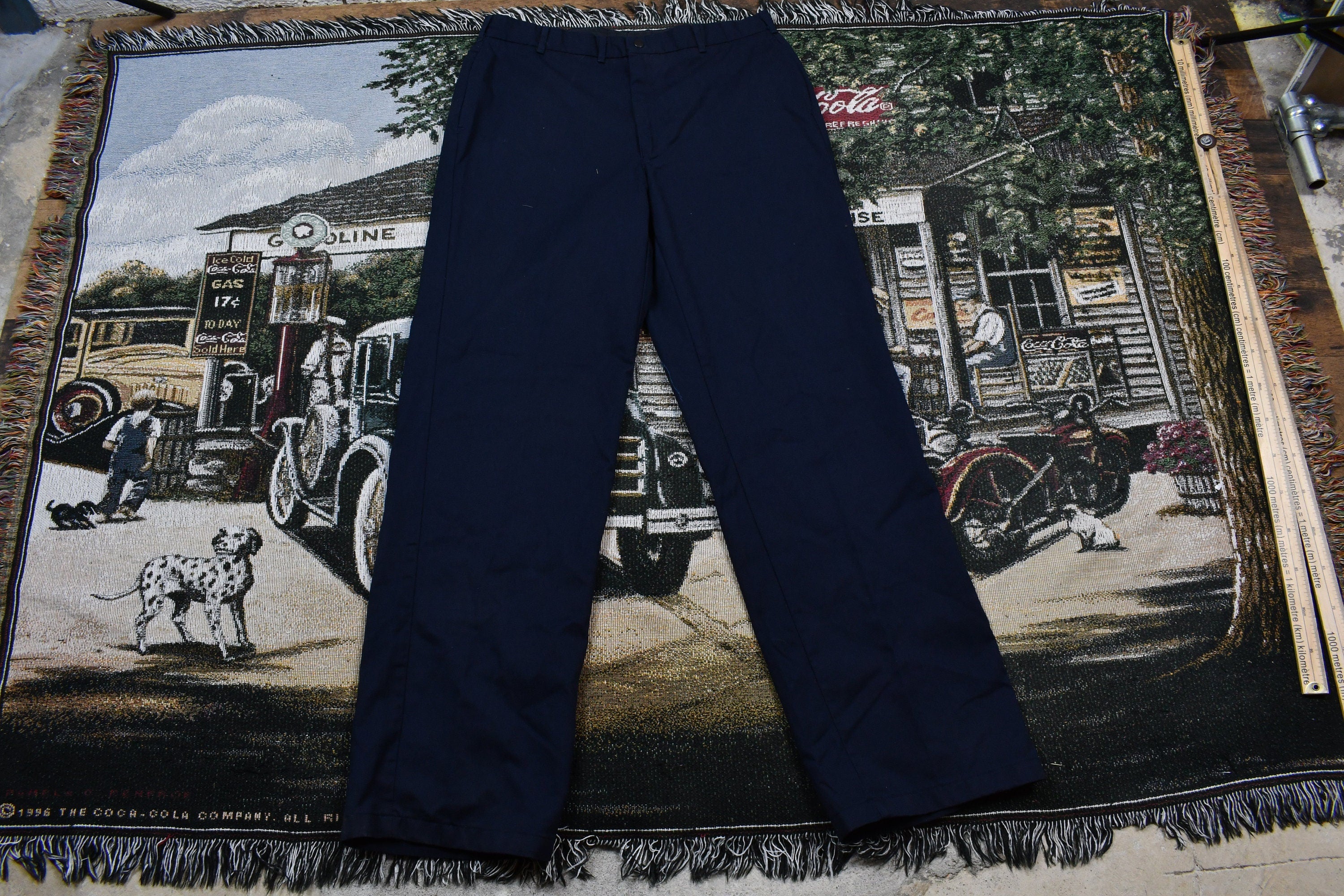 Vintage 1980s Navy Blue Uniform Pants Size 38 x 36