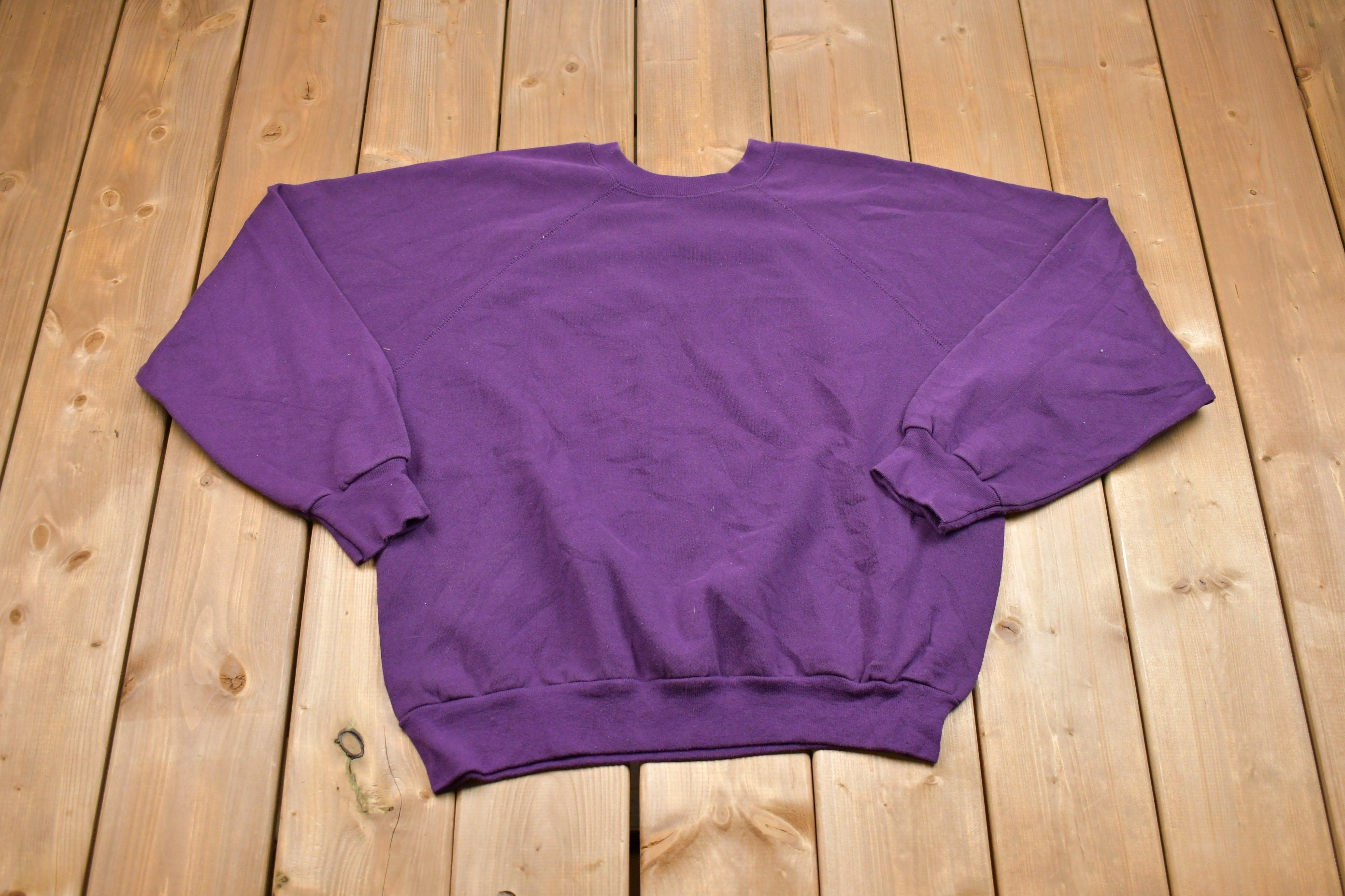 Vintage 1980s Tultex Blank Raglan Crewneck Sweatshirt