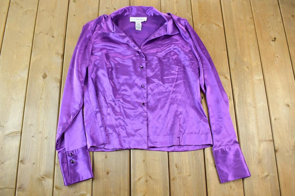 Vintage 1990s Silk Look Sag Harbour Button Up Shirt