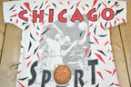 Vintage 1990s Chicago Sport Dennis Rodman Shaq Basketball Graphic T-Shirt