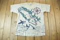 Vintage 1991 Vancouver Island All Over Print Map Graphic T Shirt