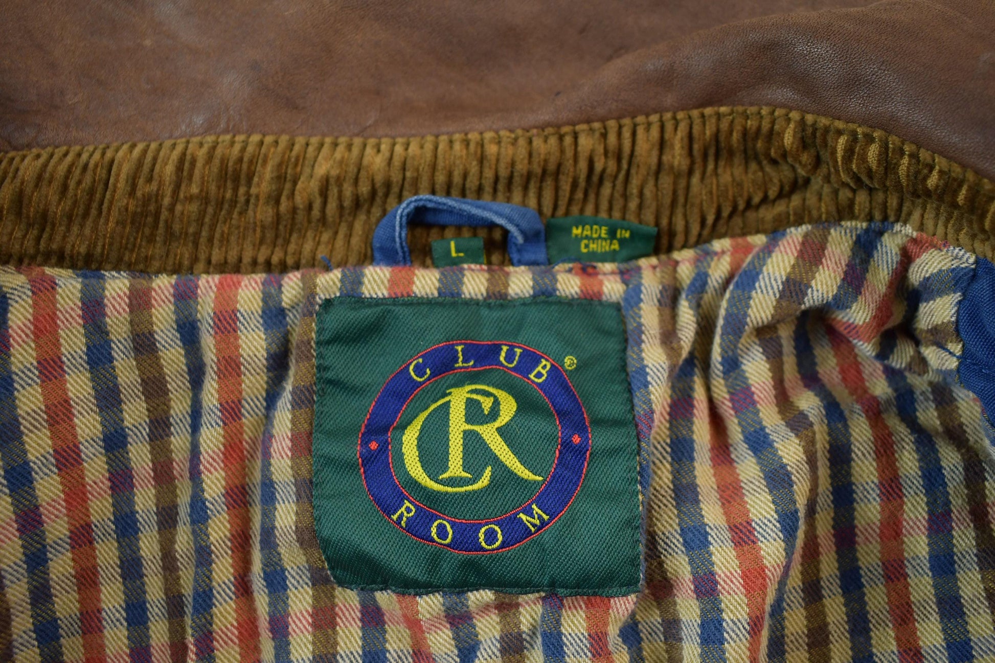 Vintage 1990s Club Room Chore Coat Leather Collar Jacket / Blanket Lined / Streetwear / Vintage Suede Jacket / Suede / Chore Coat