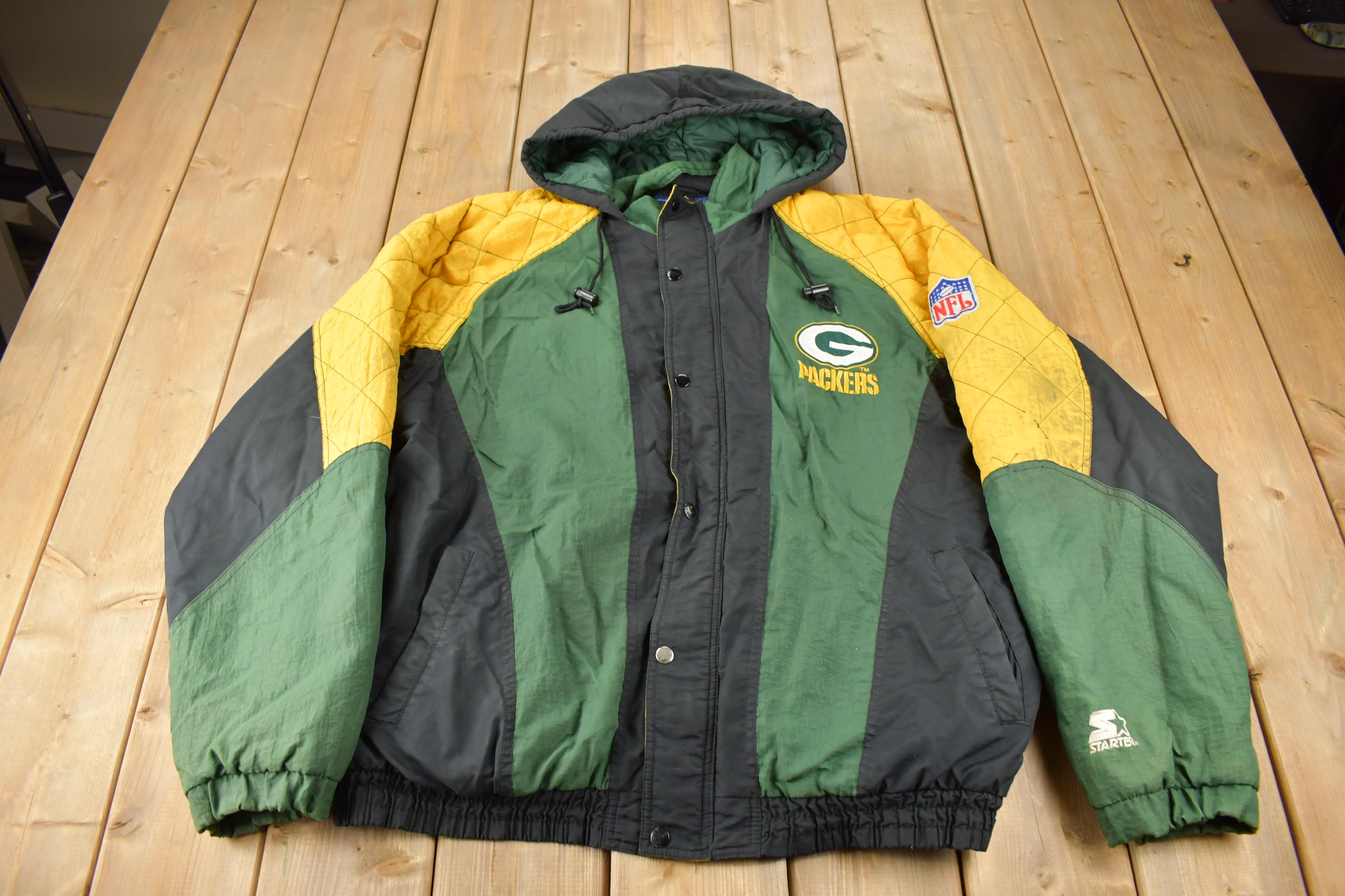 Vintage 1990s Green Bay Packers NFL Starter Pro Line Quarter Zip Jacket