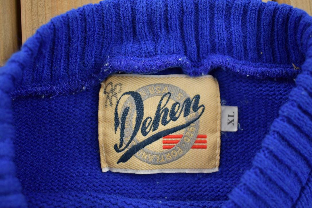 Vintage 1970s Vets Cheerleading Abstract Knitted Crewneck Sweater