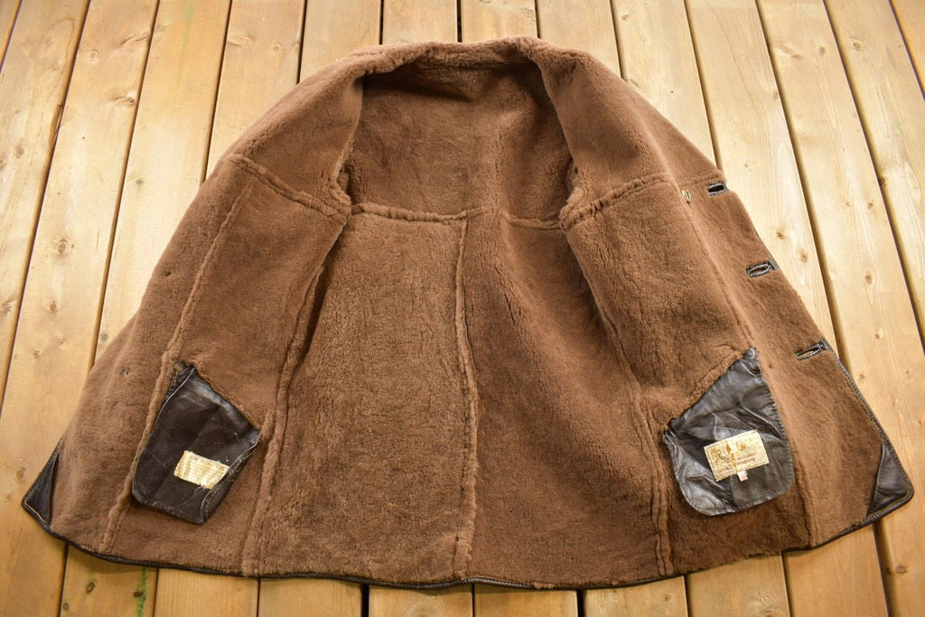 Vintage 1980s Tanns Of Taunton Lambskin Fur Lined Jacket