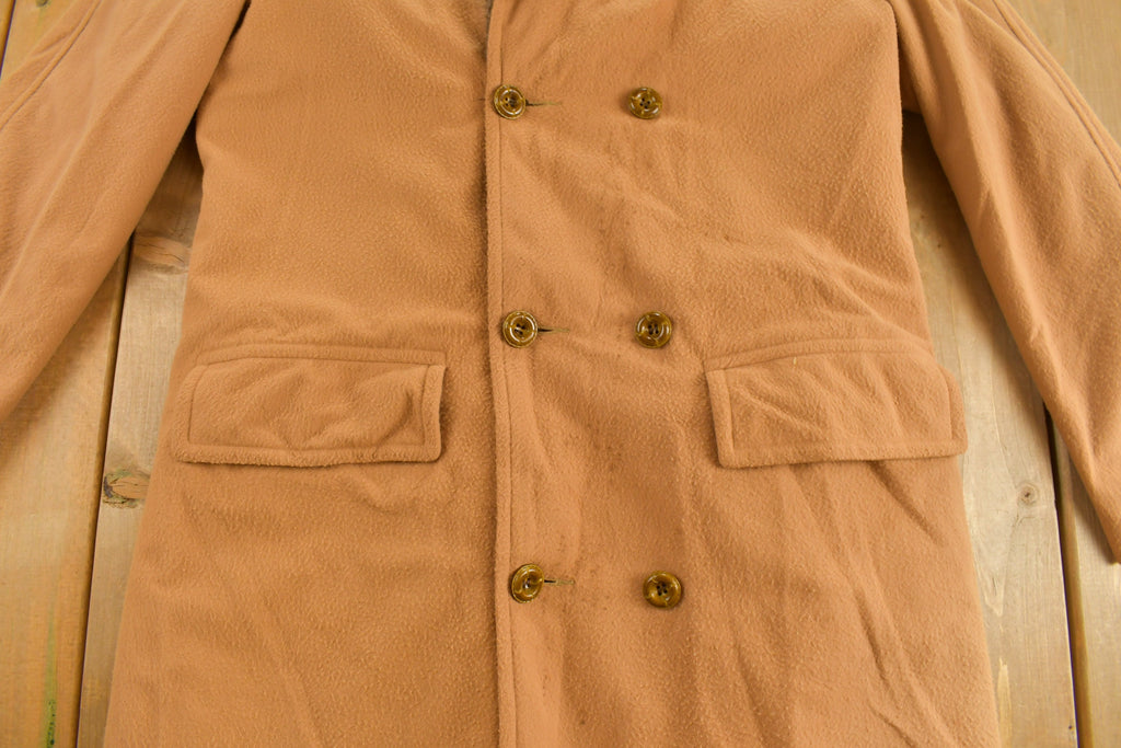 Vintage 1990s Fur Collar Leather Overcoat