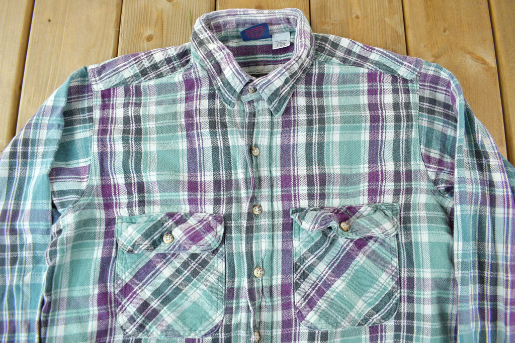 Vintage 1990s Dakota Plaid Button Up Flannel Shirt /