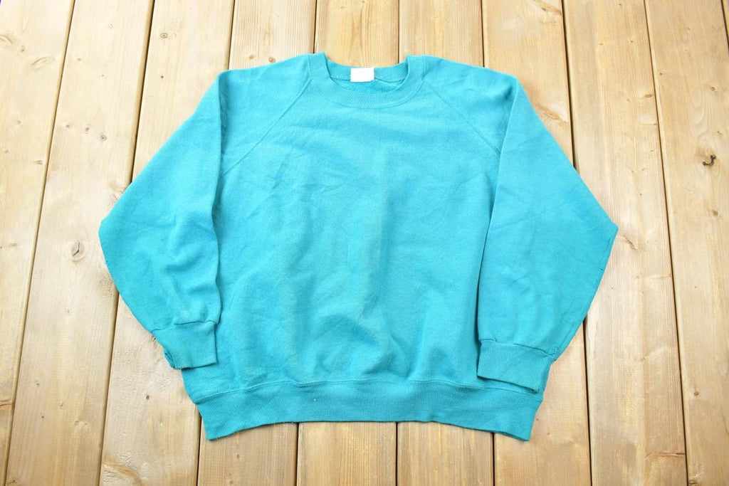 Vintage 1990s Lee Sturdy Sweats Blank Teal Crewneck Sweatshirt