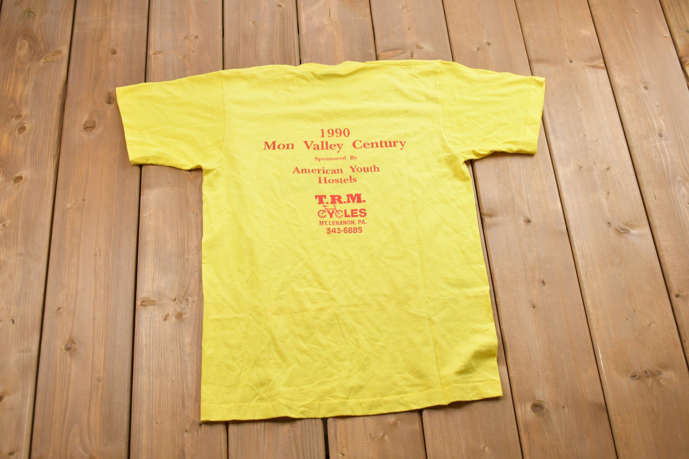 Vintage 1990 Mon Valley Bicycle Tour T-Shirt