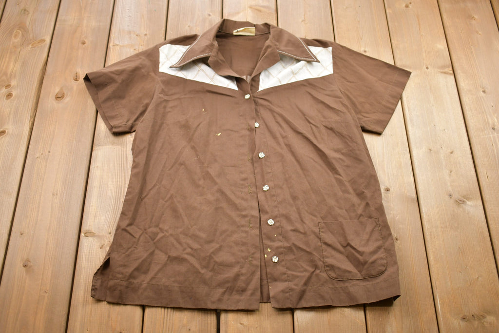 Vintage 1970s King Louie Button Up Shirt  Graphic  70s Button Up  Streetwear  Retro Style  Collared Shirt  Short Sleeve  Made In USA