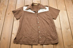 Vintage 1970s King Louie Button Up Shirt  Graphic  70s Button Up  Streetwear  Retro Style  Collared Shirt  Short Sleeve  Made In USA
