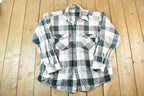 Vintage 1990s Winter Run Plaid Flannel Button Up Shirt Mens XL