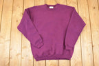 Vintage 1990s Hanes Premium Heavyweight Sweats Purple Blank Crewneck Sweatshirt Mens L