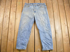 Vintage 1990s Levi's 565 Red Tab Denim Jeans Size 38 x 30 / Blue / Light Wash / Vintage Denim / Made In USA / 90s Levi's / Distressed
