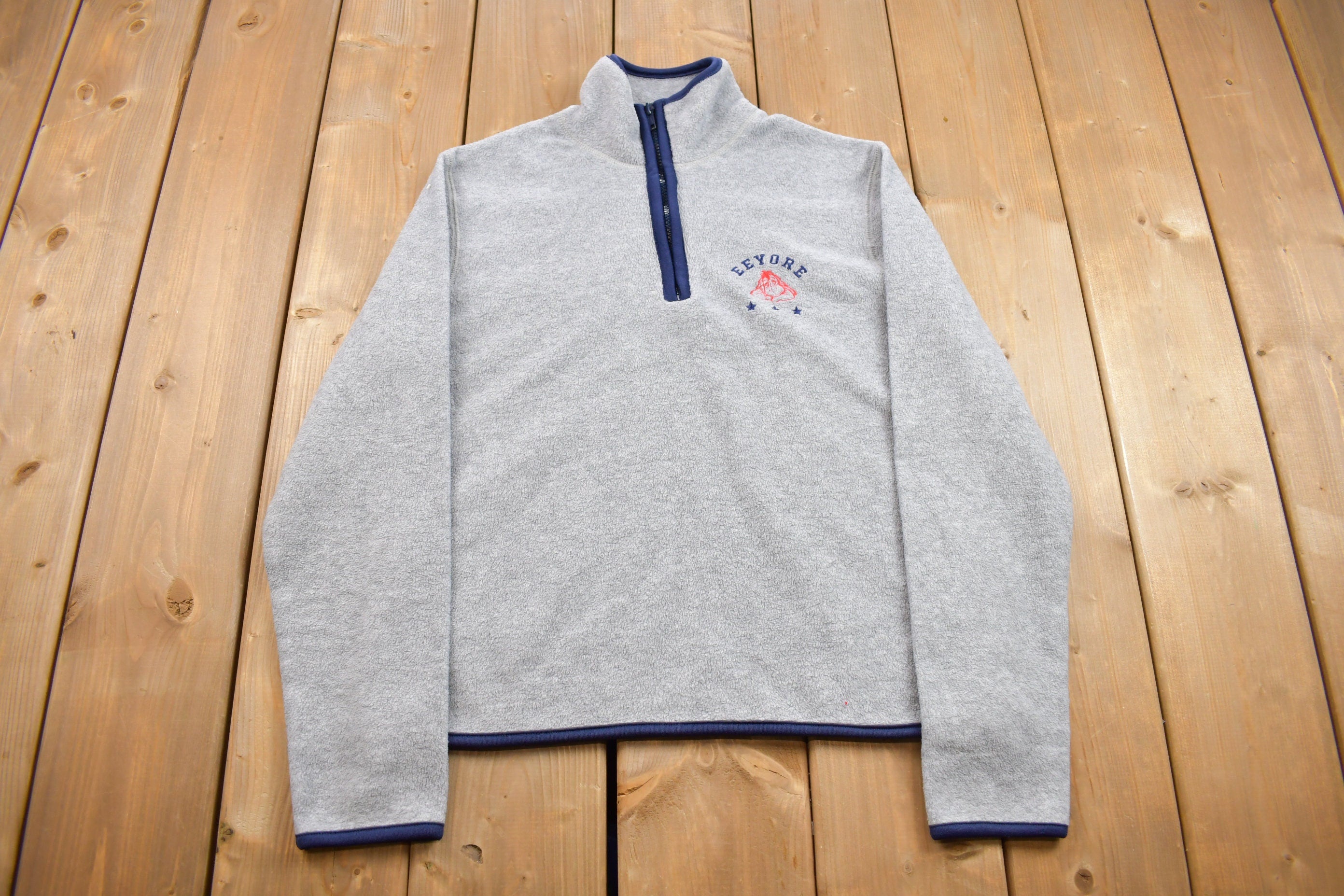 Vintage 1990s Disney Winnie the Pooh Eeyore Youth Sized Fleece Sweater