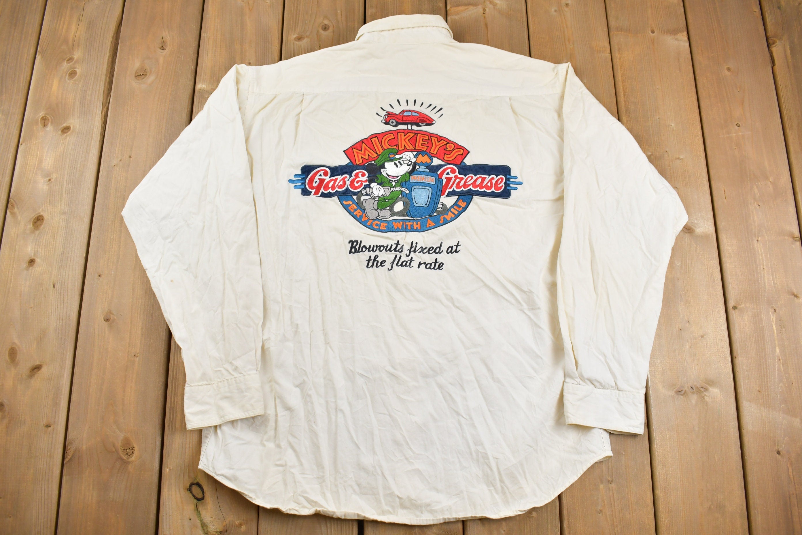 Vintage 1990s Mickey's Gas & Grease Button Up Shirt