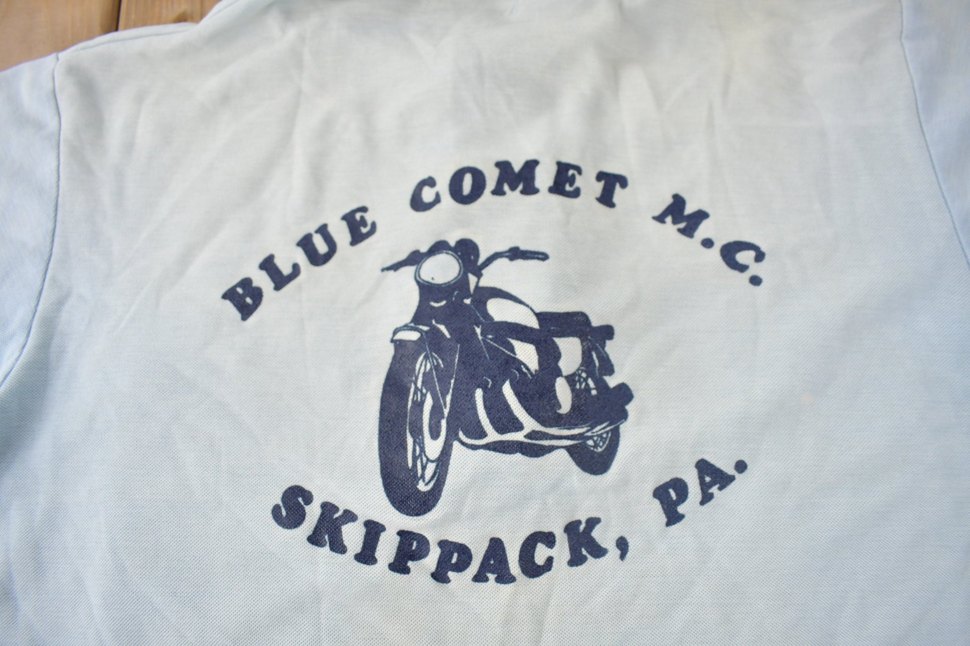Vintage 1980s Blue Comet M.C. Skippack Quarter Button Polo Shirt Size Small