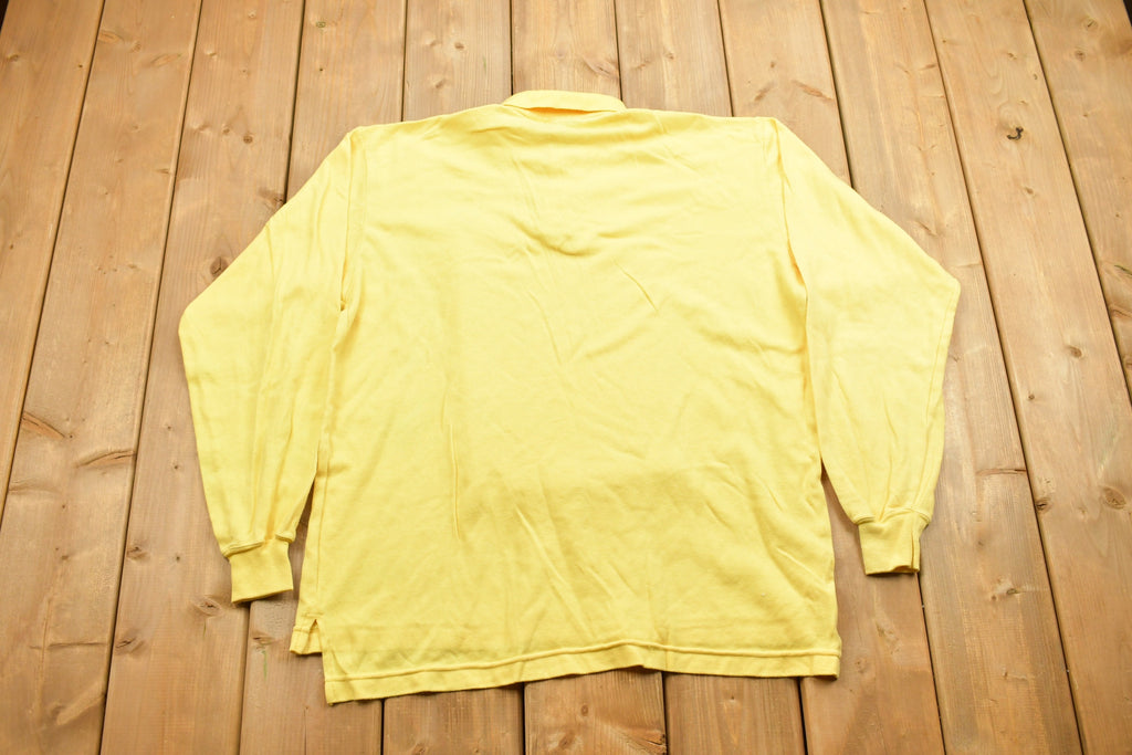 Vintage 1990s Us Polo Assn Blank Yellow Polo Sweatshirt