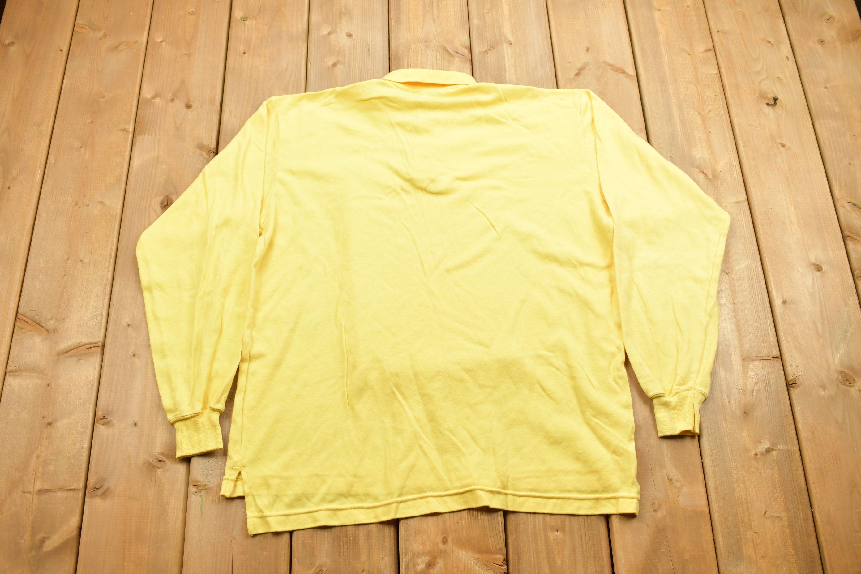 Vintage 1990s Us Polo Assn Blank Yellow Polo Sweatshirt