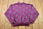 Vintage 1990s Patterned Turtleneck Sweater