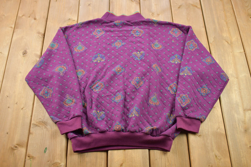 Vintage 1990s Patterned Turtleneck Sweater