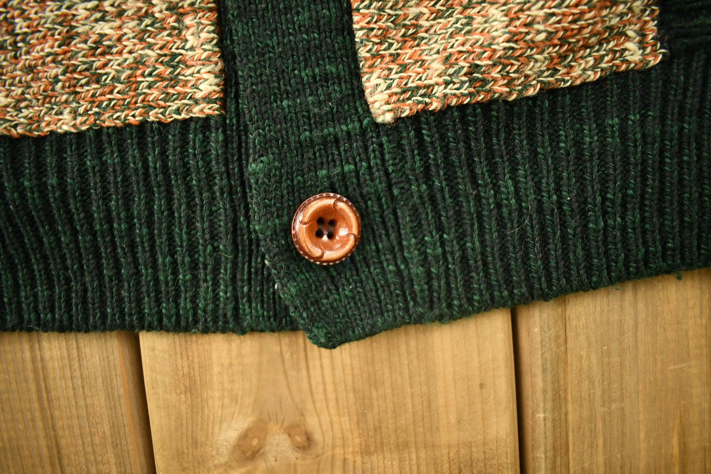 Vintage 1970s Left Blank Cardigan Sweater /