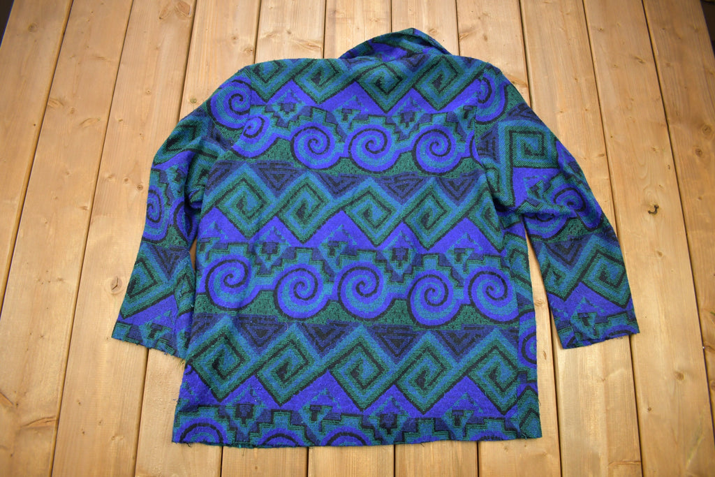 Vintage 1990s Joana Abstract Button Up Blazer Sweater