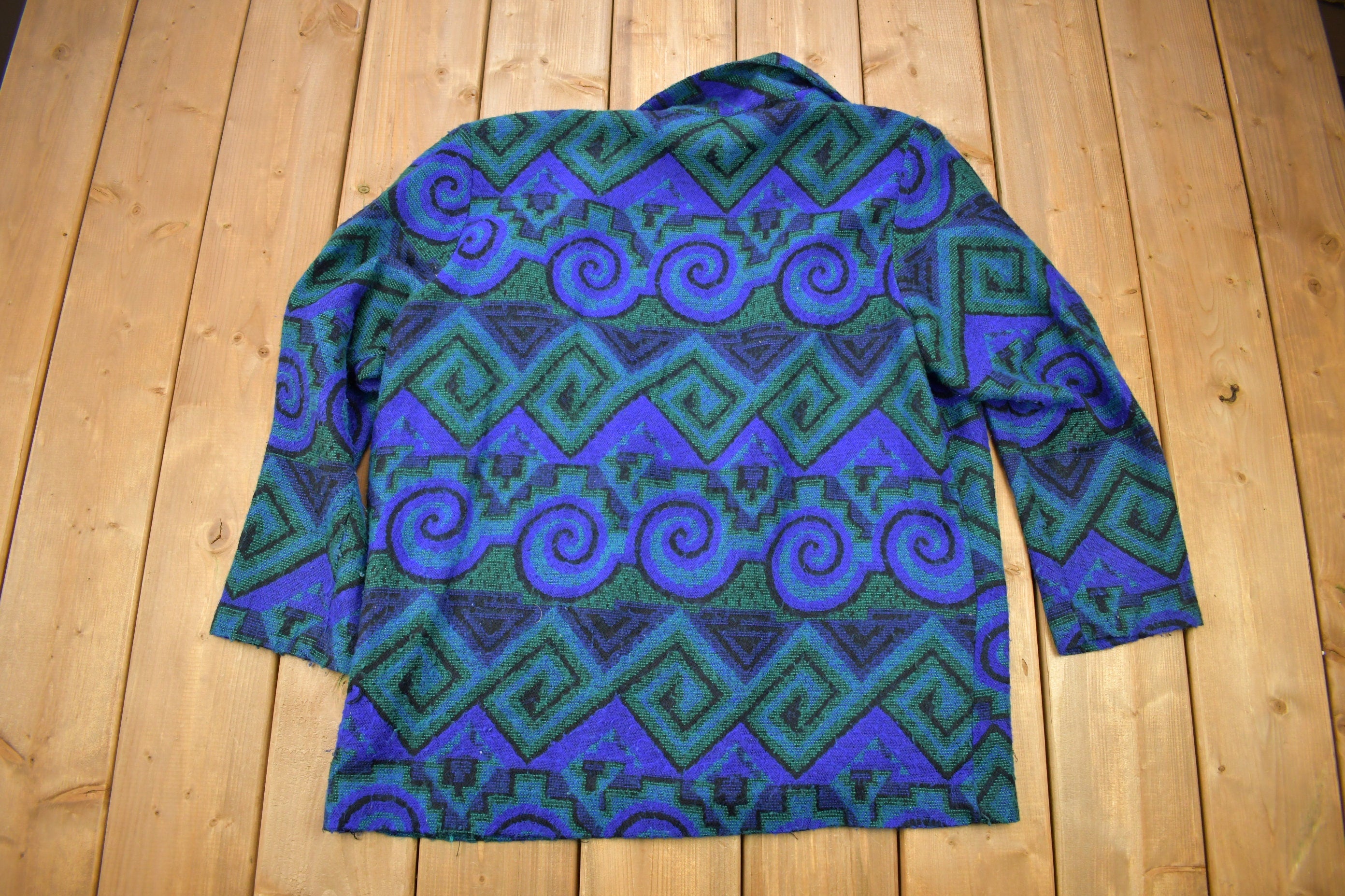 Vintage 1990s Joana Abstract Button Up Blazer Sweater