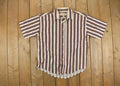 Vintage Y2k Natural Issue Striped Button Up Shirt