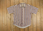 Vintage Y2k Natural Issue Striped Button Up Shirt