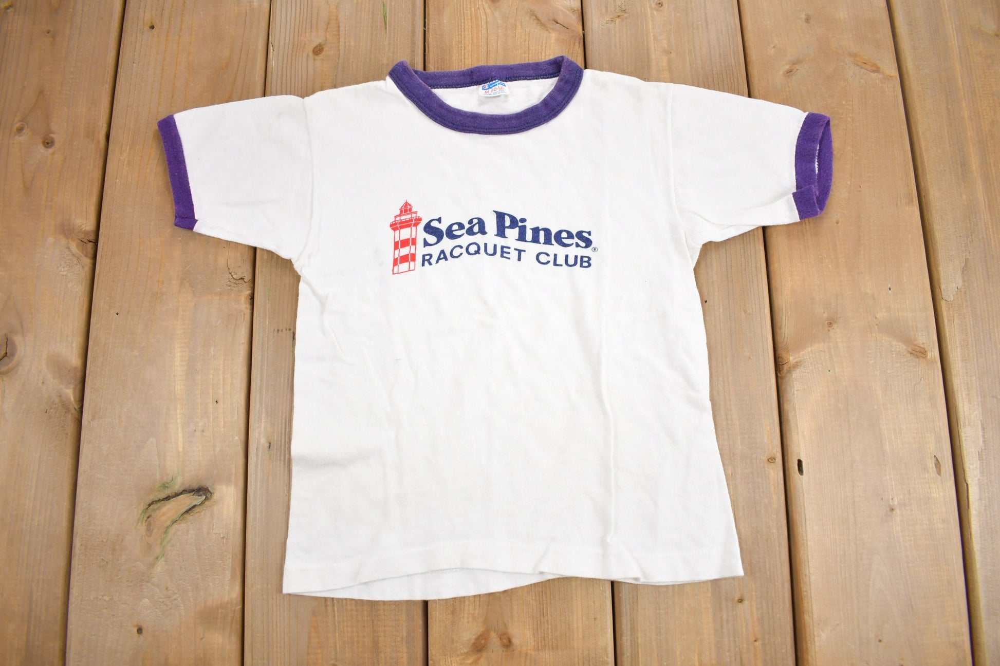 Vintage 1970s Sea Pines Racquet Club Graphic Champion T Shirt