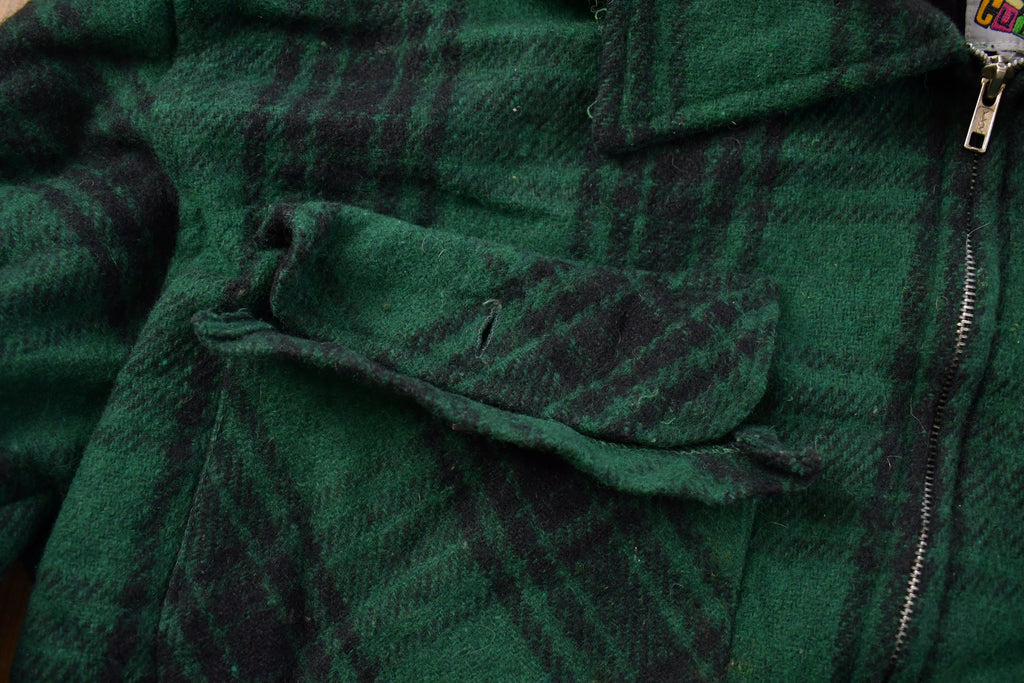 Vintage 1980s World Culture Plaid Wool Shacket