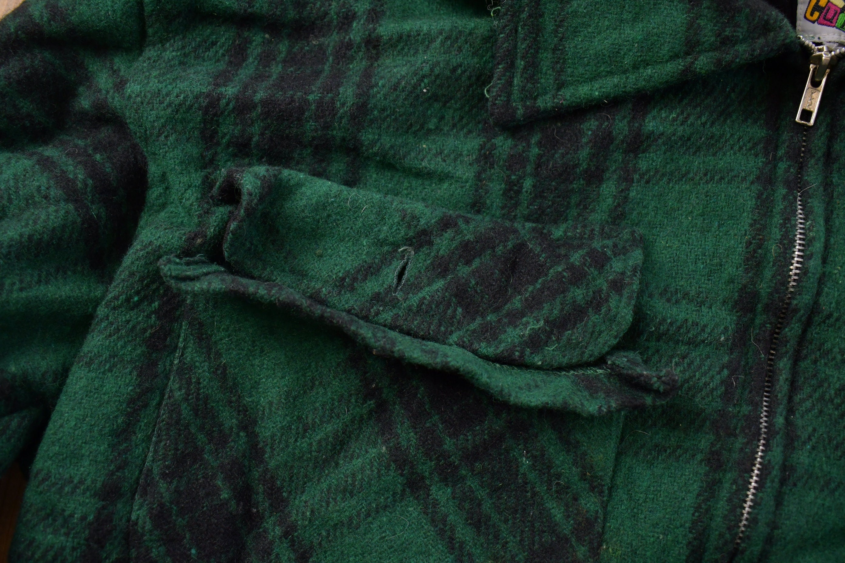 Vintage 1980s World Culture Plaid Wool Shacket
